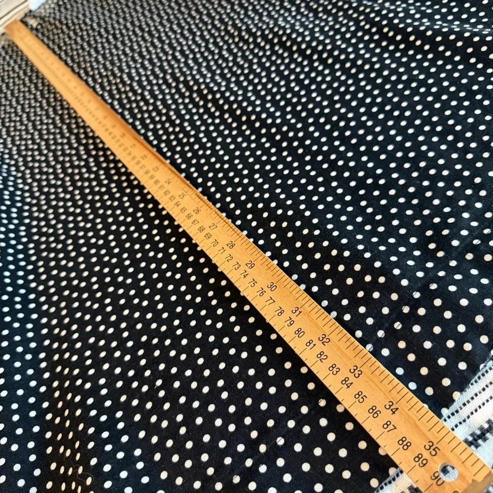Nicole Miller Black and White Women Dress A Line Polka Dot XL Linen
